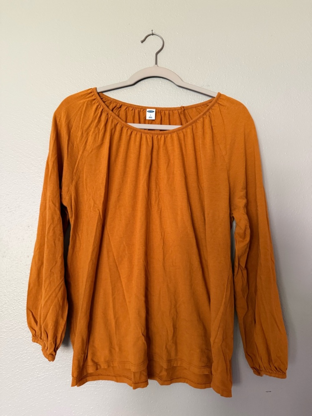 Old Navy Long-Sleeve Peasant Top in Orange